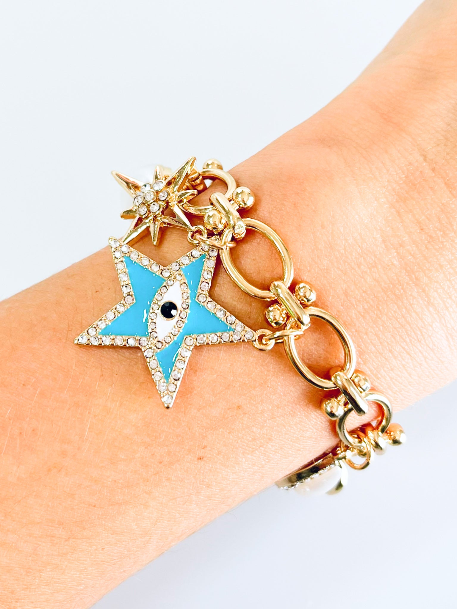 Star Charm Toggle Bracelet-230 Jewelry-Wona Trading-Coastal Bloom Boutique, find the trendiest versions of the popular styles and looks Located in Indialantic, FL