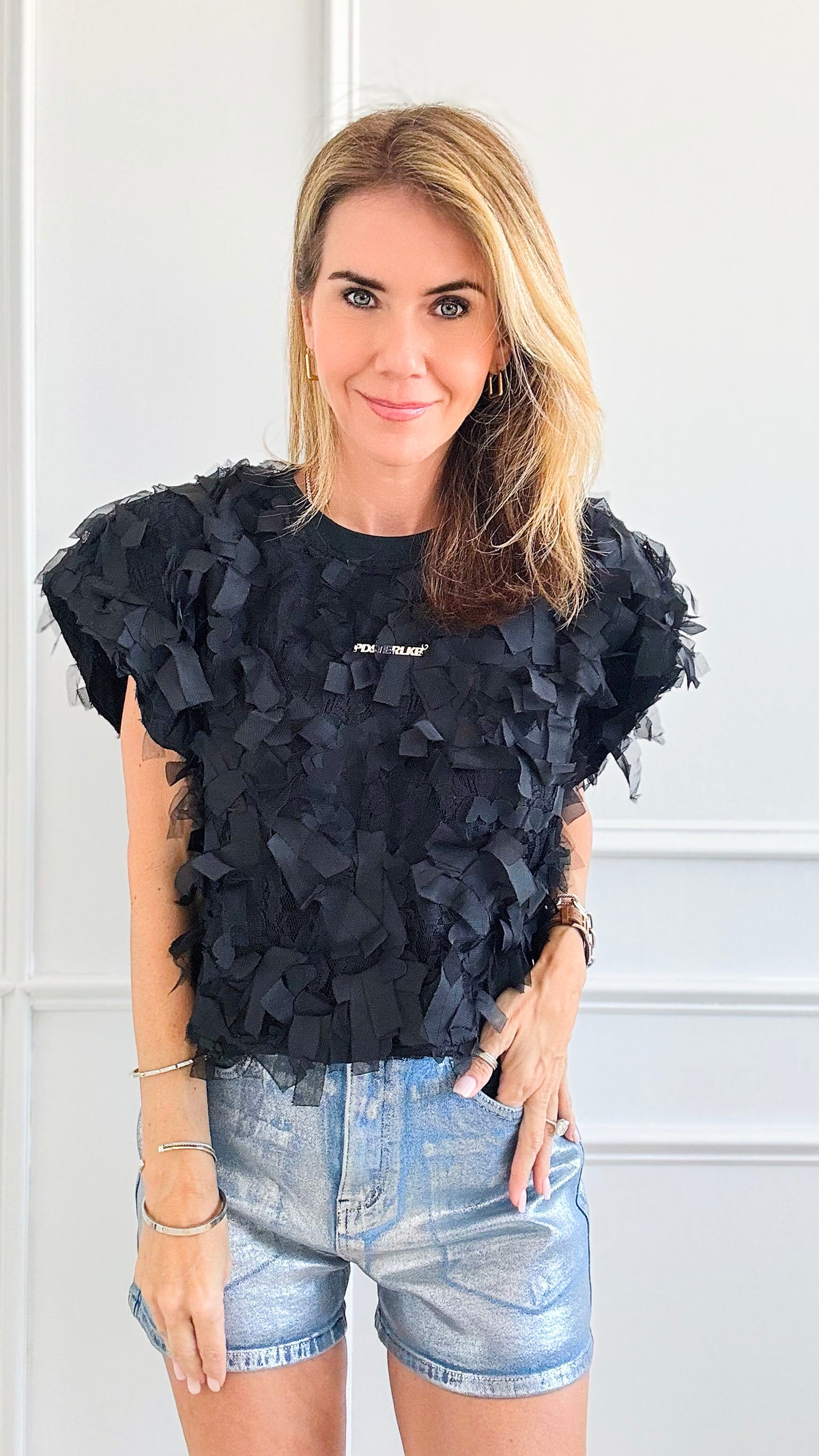 Sleeveless Fringe Detailed Crop Top - Black-100 Sleeveless Tops-LA ROS-Coastal Bloom Boutique, find the trendiest versions of the popular styles and looks Located in Indialantic, FL