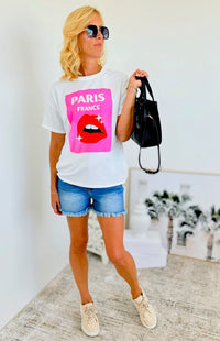 Pucker Up Paris Italian Graphic Tee-120 Graphic-Italianissimo-Coastal Bloom Boutique, find the trendiest versions of the popular styles and looks Located in Indialantic, FL