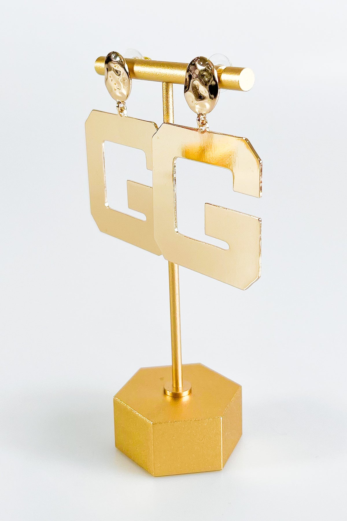 Letter G Dangle Earrings-230 Jewelry-Golden Stella-Coastal Bloom Boutique, find the trendiest versions of the popular styles and looks Located in Indialantic, FL