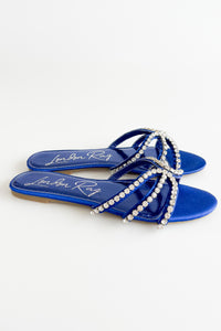 Diamond Strap Flat Sandals - Blue-250 Shoes-RagCompany-Coastal Bloom Boutique, find the trendiest versions of the popular styles and looks Located in Indialantic, FL