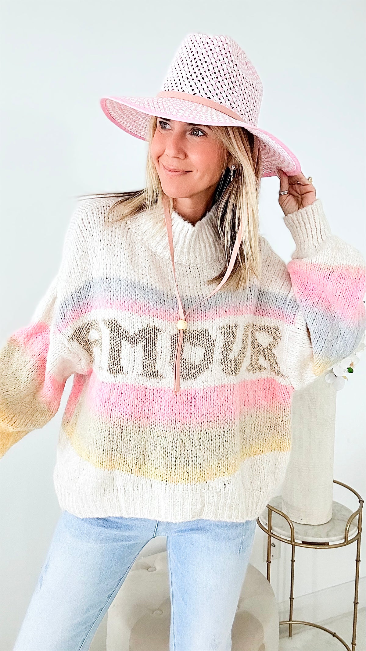 Amour Italian Pullover Sweater - Ombre Tie Dye-140 Sweaters-Yolly-Coastal Bloom Boutique, find the trendiest versions of the popular styles and looks Located in Indialantic, FL