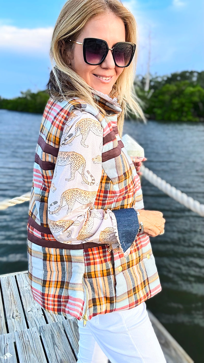 Plaid Rosey Vest-160 Jackets-DIZZY-LIZZIE-Coastal Bloom Boutique, find the trendiest versions of the popular styles and looks Located in Indialantic, FL