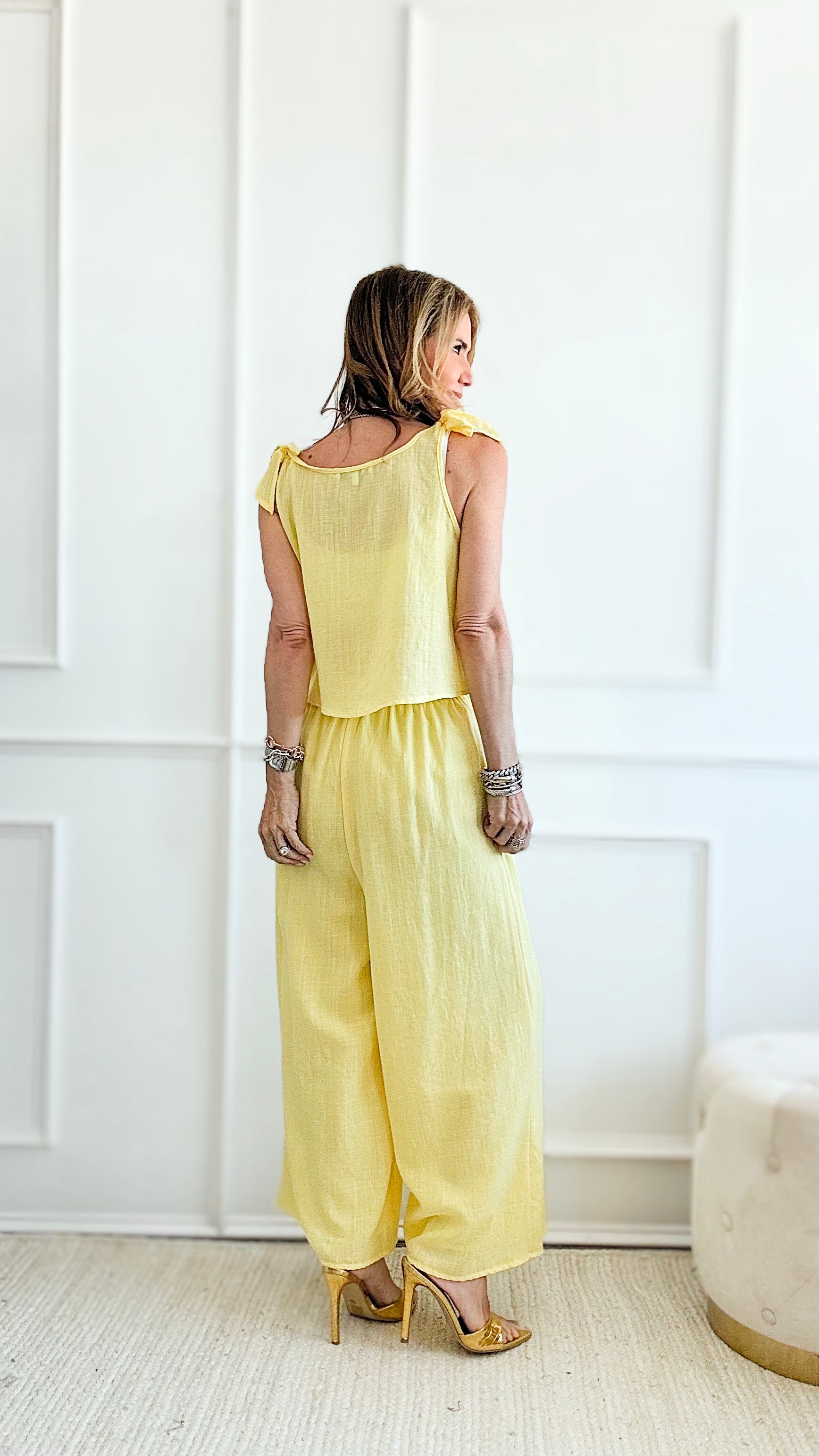 Textured Top & Pant Set - Yellow-210 Loungewear/sets-HYFVE-Coastal Bloom Boutique, find the trendiest versions of the popular styles and looks Located in Indialantic, FL