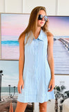 Swiss Dot Detailed Sleeveless Dress-Ice Blue-200 dresses/jumpsuits/rompers-Rousseau-Coastal Bloom Boutique, find the trendiest versions of the popular styles and looks Located in Indialantic, FL