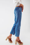 Mid Rise Raw Hem Straight Jeans-170 Bottoms-Q2-Coastal Bloom Boutique, find the trendiest versions of the popular styles and looks Located in Indialantic, FL