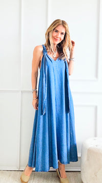 Italian V Neck Sleeveless Maxi Dress-200 Dresses/Jumpsuits/Rompers-Germany-Coastal Bloom Boutique, find the trendiest versions of the popular styles and looks Located in Indialantic, FL