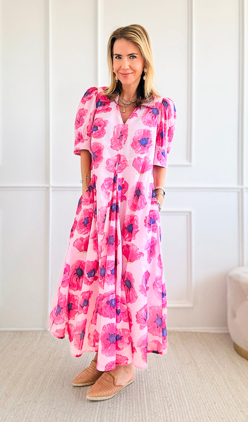Montauk Poppy Dress-Pink-200 dresses/jumpsuits/rompers-DIZZY-LIZZIE-Coastal Bloom Boutique, find the trendiest versions of the popular styles and looks Located in Indialantic, FL