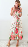 Italian Summer Printed Midi Dress-Ivory Pink-200 dresses/jumpsuits/rompers-Flying Tomato-Coastal Bloom Boutique, find the trendiest versions of the popular styles and looks Located in Indialantic, FL
