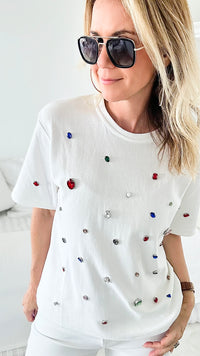 Las Vegas Tee - White-110 Short Sleeve Tops-LA' ROS-Coastal Bloom Boutique, find the trendiest versions of the popular styles and looks Located in Indialantic, FL