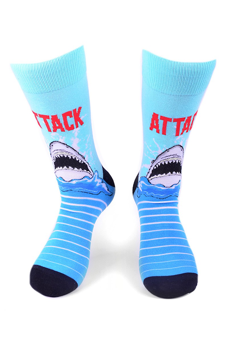 Shark ATTACK Novelty Socks-260 Other Accessories-Selini New York-Coastal Bloom Boutique, find the trendiest versions of the popular styles and looks Located in Indialantic, FL