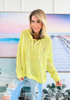 Hoodie Cable Knit Oversized Sweater - Lemon-140 Sweaters-Miracle-Coastal Bloom Boutique, find the trendiest versions of the popular styles and looks Located in Indialantic, FL