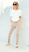 Love Endures Italian Jogger - Dark Taupe-180 Joggers-Italianissimo-Coastal Bloom Boutique, find the trendiest versions of the popular styles and looks Located in Indialantic, FL