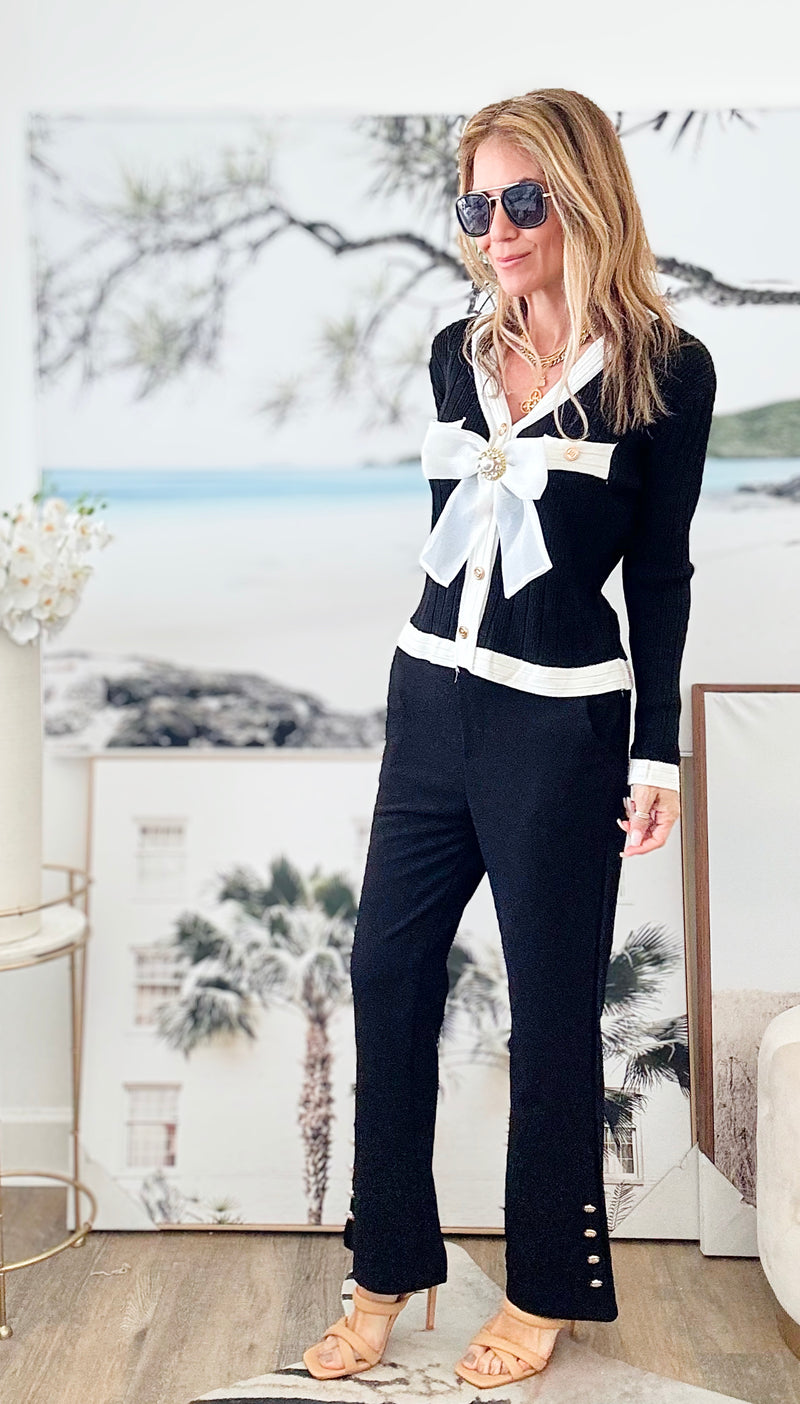 Detailed Wide Leg Pants-210 Loungewear/Sets-CBALY-Coastal Bloom Boutique, find the trendiest versions of the popular styles and looks Located in Indialantic, FL