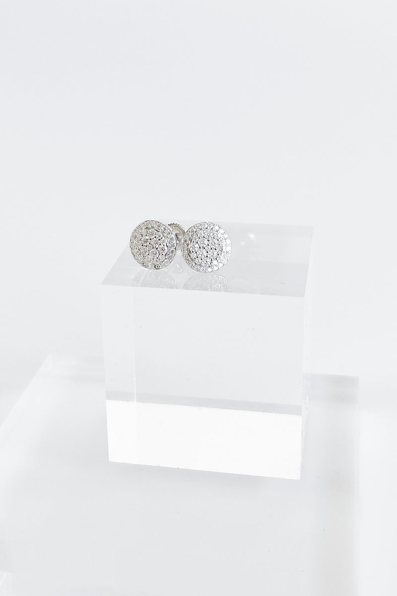 Sterling Silver Moissanite Halo Stud Earrings-230 Jewelry-Radium-Coastal Bloom Boutique, find the trendiest versions of the popular styles and looks Located in Indialantic, FL