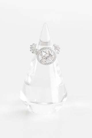 Sterling Silver Mega Stone CZ Halo Ring-230 Jewelry-Italian Ice/NYC-Coastal Bloom Boutique, find the trendiest versions of the popular styles and looks Located in Indialantic, FL