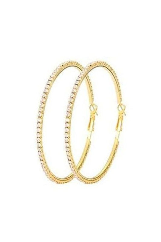 CZ Jumbo Medium Hoop Earrings-230 Jewelry-FASHION FANTASIA-Coastal Bloom Boutique, find the trendiest versions of the popular styles and looks Located in Indialantic, FL