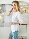 CB Custom - Metallic Ribbon Trim Blouse-130 Long Sleeve Tops-Holly-Coastal Bloom Boutique, find the trendiest versions of the popular styles and looks Located in Indialantic, FL
