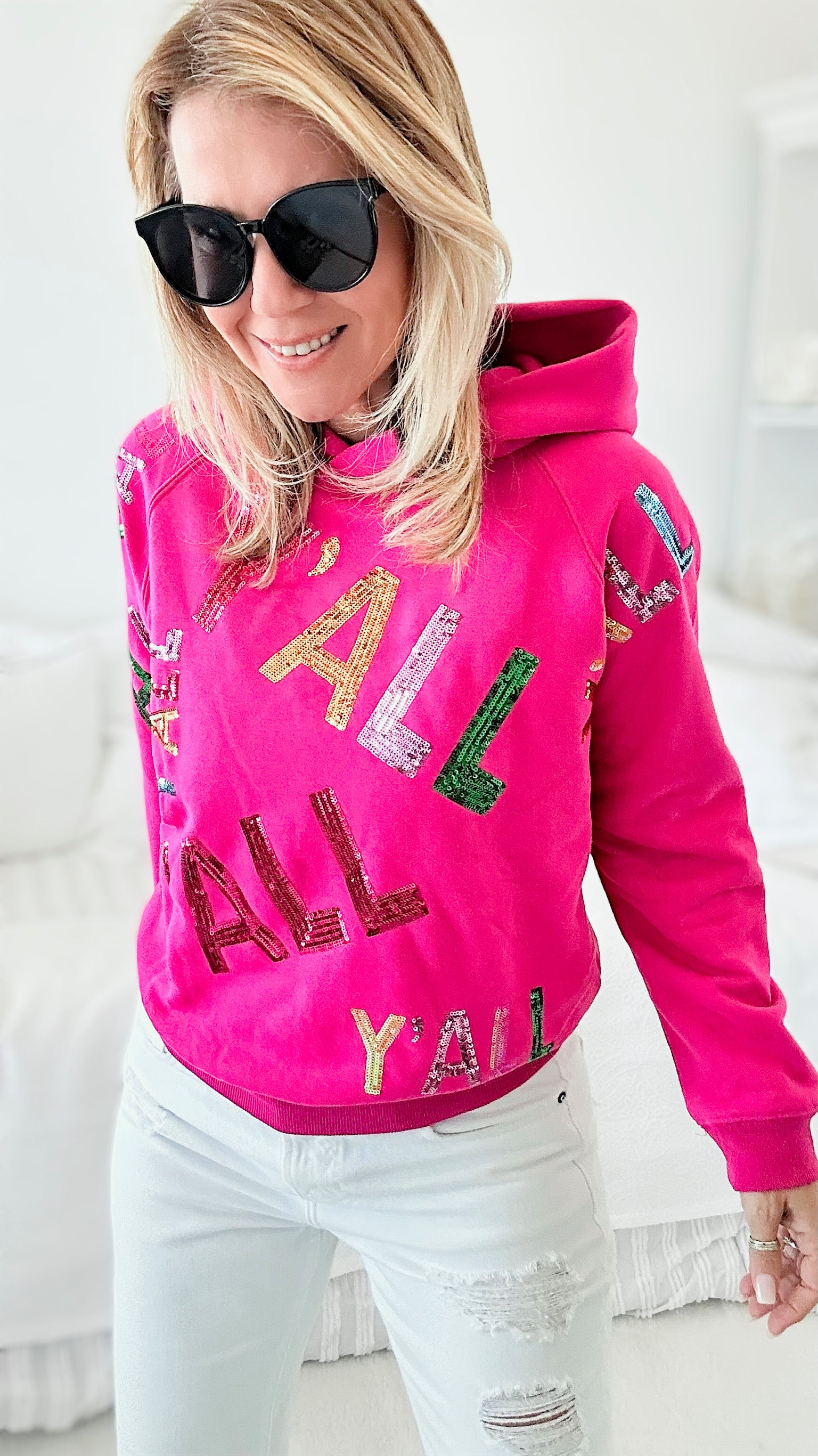 Hot pink discount victoria's secret hoodie