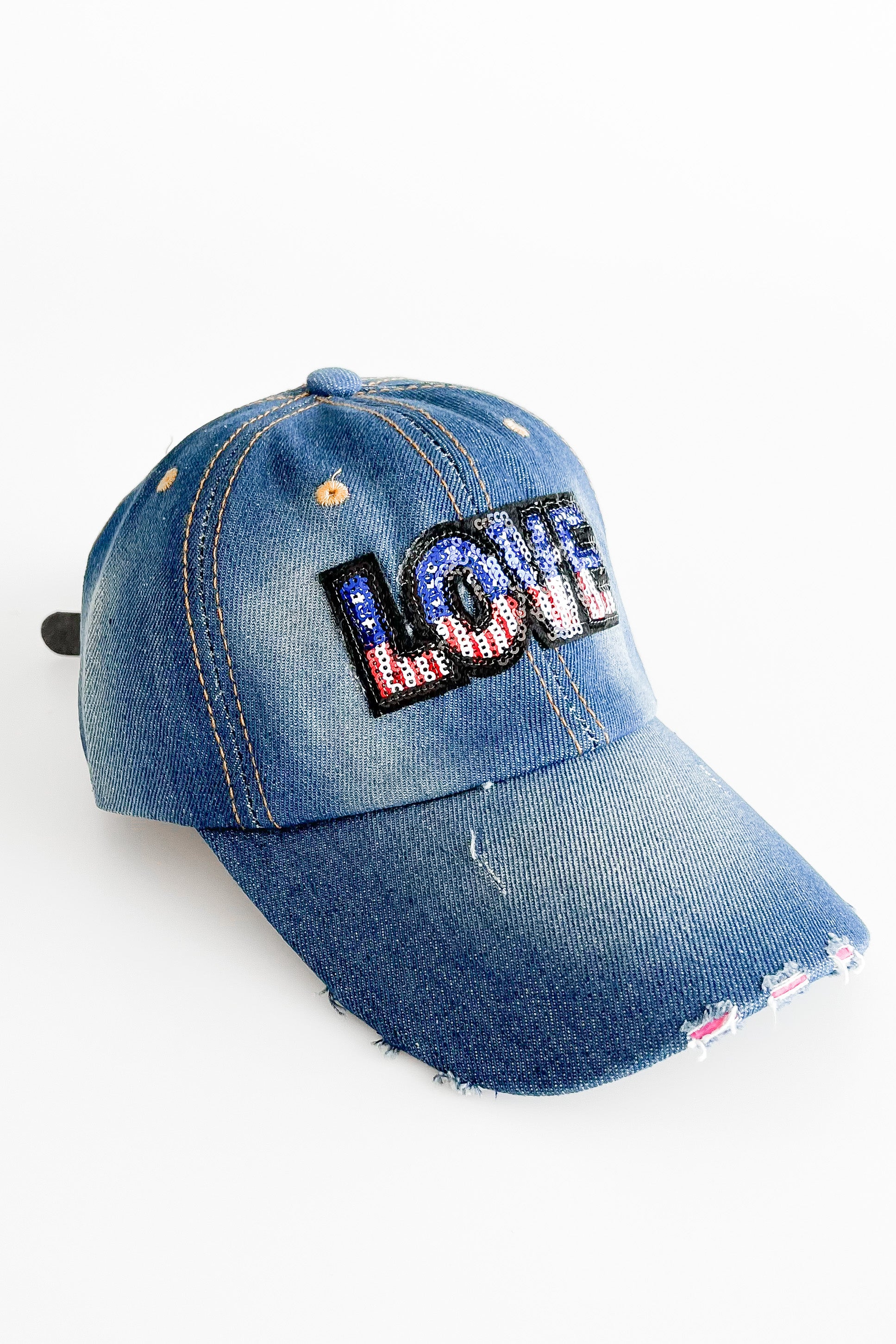 Love Denim Cap-260 Other Accessories-LA JEWELRY PLAZA-Coastal Bloom Boutique, find the trendiest versions of the popular styles and looks Located in Indialantic, FL