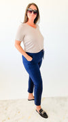 Curvy Love Endures Italian Jogger - Navy-180 Joggers-Italianissimo/ SUNNY HOLIDAYS-Coastal Bloom Boutique, find the trendiest versions of the popular styles and looks Located in Indialantic, FL