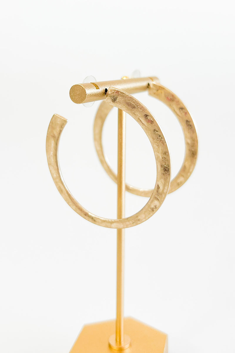 Hammered Hoops-230 Jewelry-Golden Stella-Coastal Bloom Boutique, find the trendiest versions of the popular styles and looks Located in Indialantic, FL