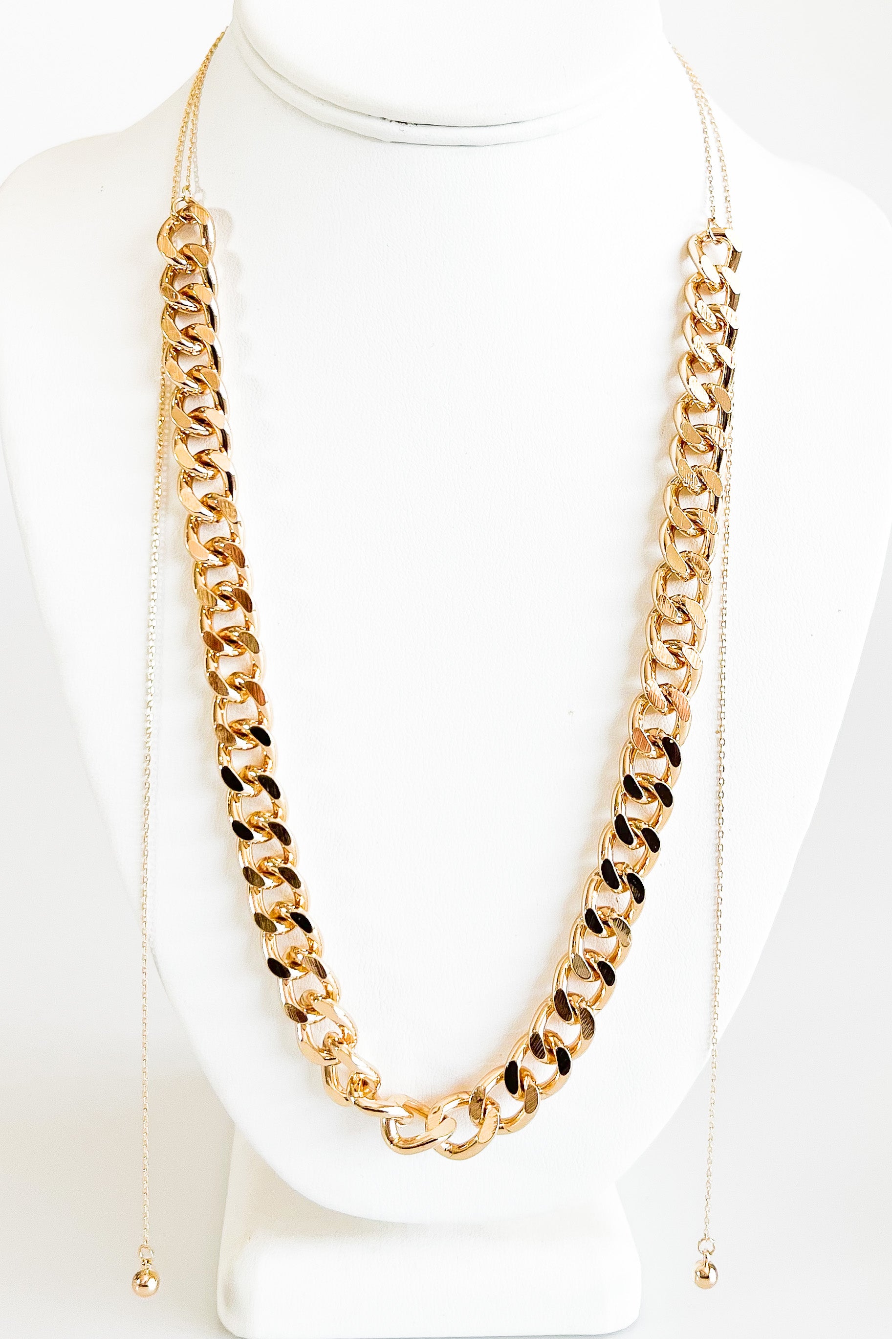 Chic Chain Link Long Bolo Necklace-230 Jewelry-NYW-Coastal Bloom Boutique, find the trendiest versions of the popular styles and looks Located in Indialantic, FL