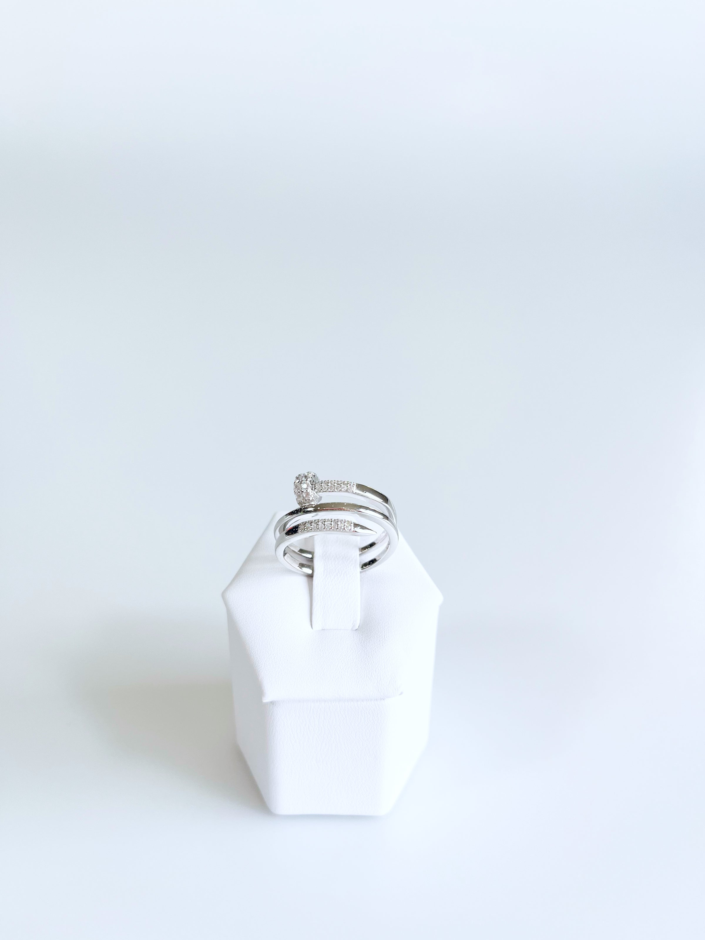 Sterling Silver CZ Micropave Nail Ring-230 Jewelry-Radium-Coastal Bloom Boutique, find the trendiest versions of the popular styles and looks Located in Indialantic, FL