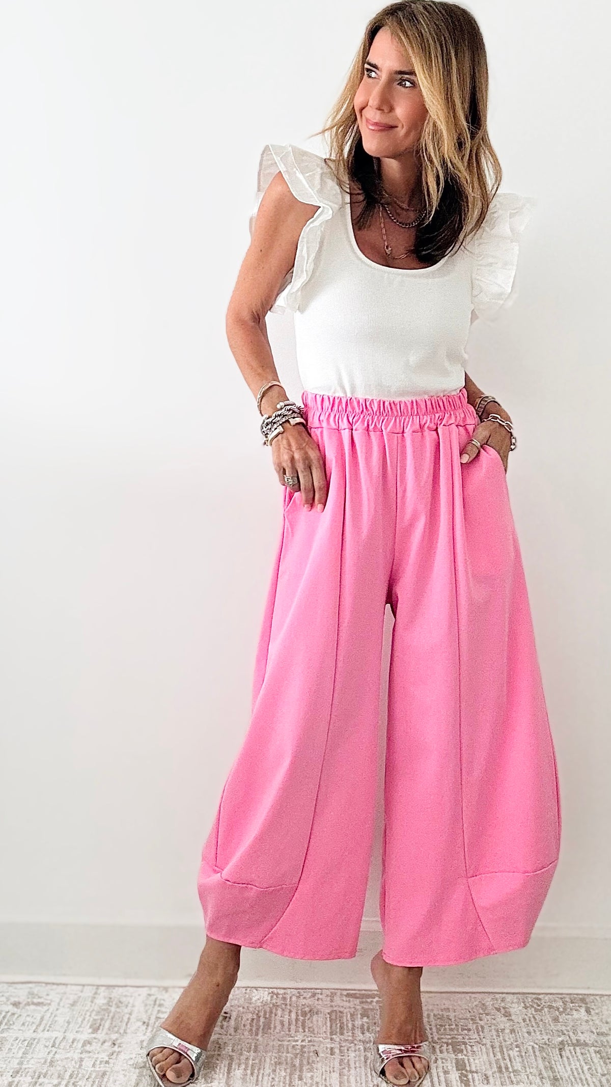 La Spezia Scuba Italian Pant - Pink-pants-Germany-Coastal Bloom Boutique, find the trendiest versions of the popular styles and looks Located in Indialantic, FL