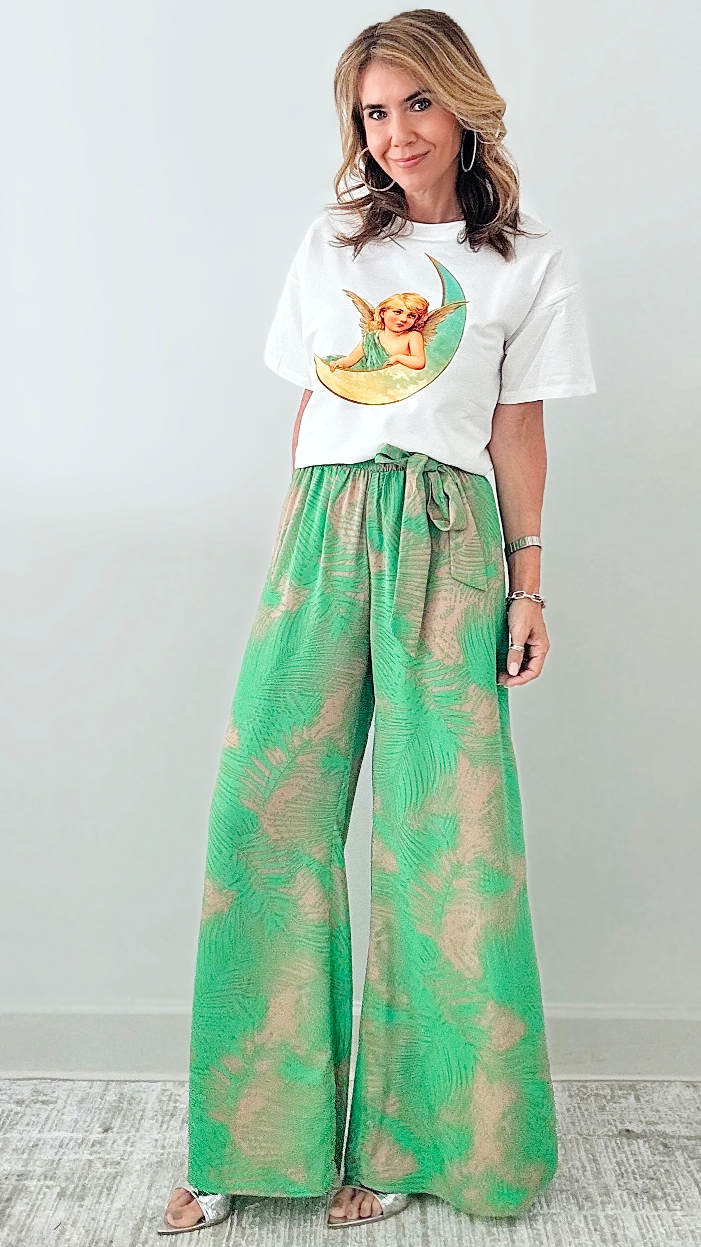 Royal Palm Tie Waist Wide Leg Pants-170 Bottoms-TYCHE-Coastal Bloom Boutique, find the trendiest versions of the popular styles and looks Located in Indialantic, FL