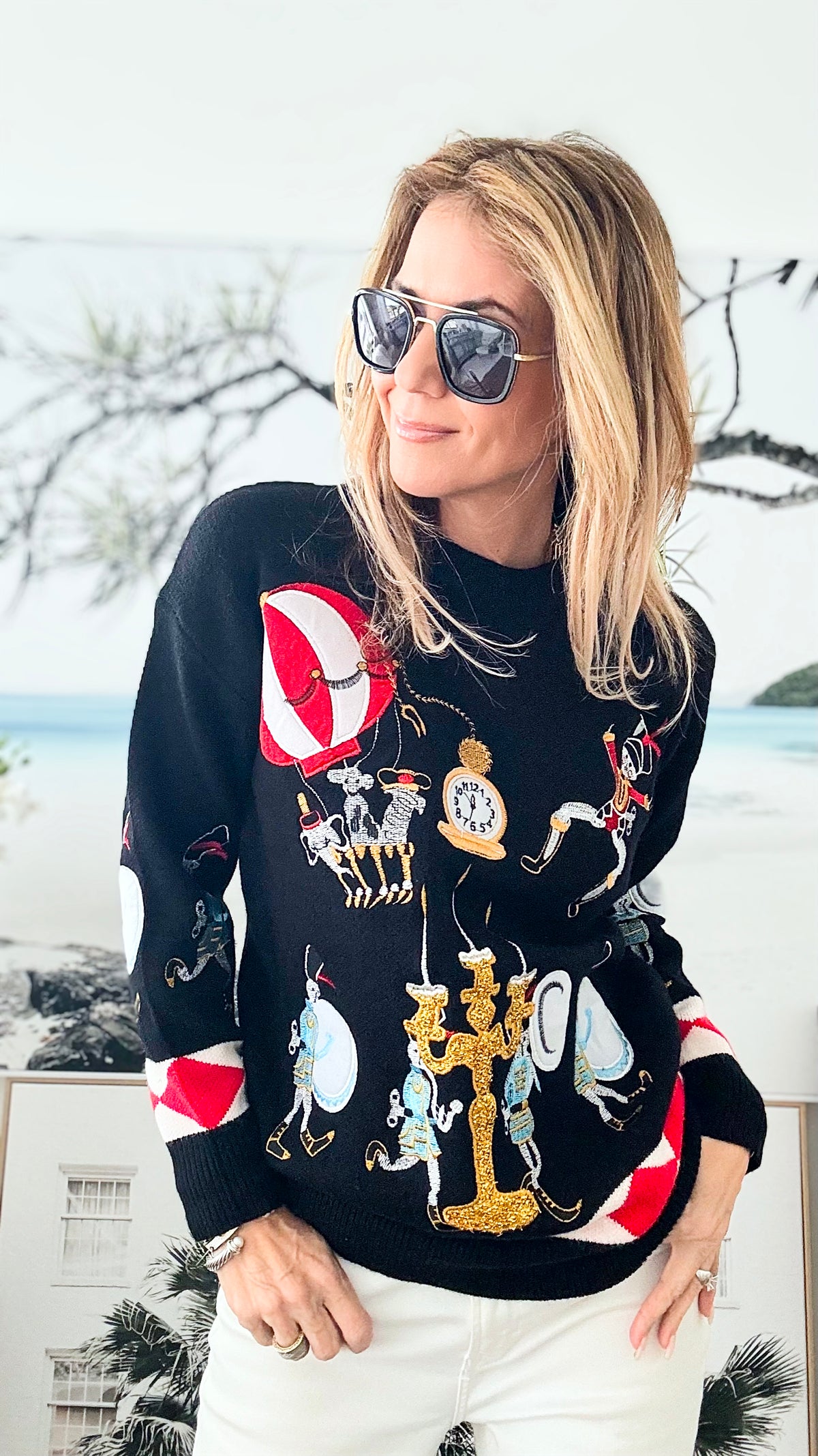 Beauty & The Feast Sweater-140 Sweaters-Chasing Bandits-Coastal Bloom Boutique, find the trendiest versions of the popular styles and looks Located in Indialantic, FL
