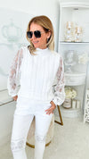 Luxury Slopes Lace Crochet Sweater-140 Sweaters-MAZIK-Coastal Bloom Boutique, find the trendiest versions of the popular styles and looks Located in Indialantic, FL