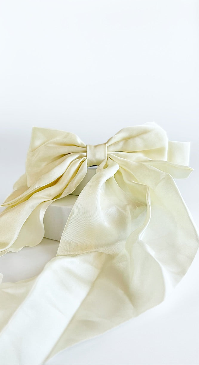 Bow French Hair Clip - White-260 Other Accessories-Darling-Coastal Bloom Boutique, find the trendiest versions of the popular styles and looks Located in Indialantic, FL