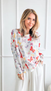 Whimsical Wings Italian St Tropez Sweater - White-140 Sweaters-Germany-Coastal Bloom Boutique, find the trendiest versions of the popular styles and looks Located in Indialantic, FL
