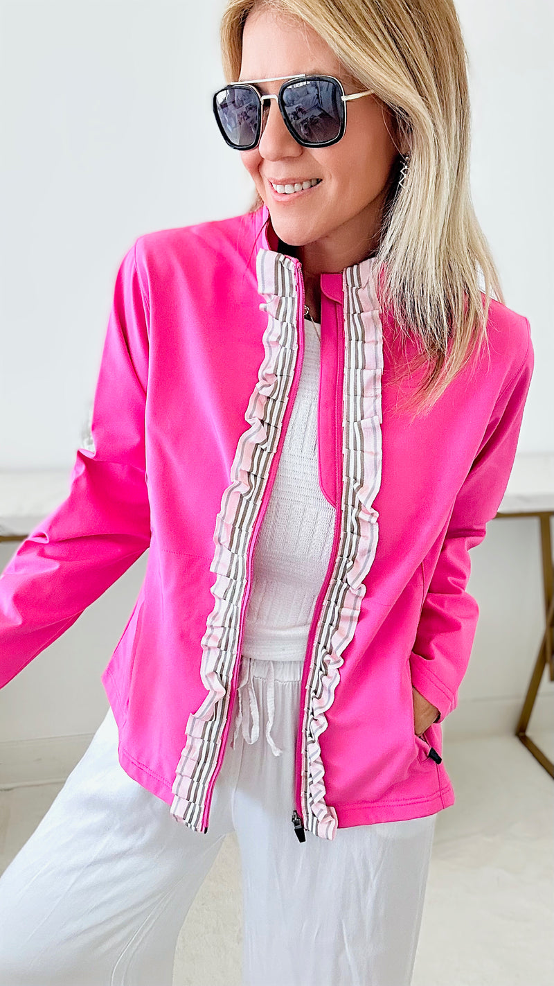 Sailor Soft Shell Jacket - Fuchsia-160 Jackets-Pearly Vine-Coastal Bloom Boutique, find the trendiest versions of the popular styles and looks Located in Indialantic, FL