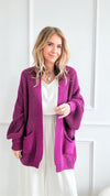 Sugar High Italian Cardigan - Plum-150 Cardigans/Layers-Germany-Coastal Bloom Boutique, find the trendiest versions of the popular styles and looks Located in Indialantic, FL