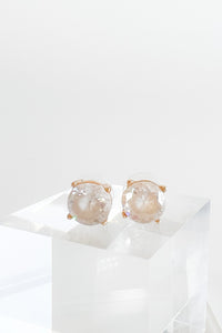 CZ Round Stud Earrings - Clear/Opal-230 Jewelry-GS JEWELRY-Coastal Bloom Boutique, find the trendiest versions of the popular styles and looks Located in Indialantic, FL