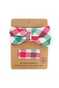 Bow Tie and Pocket Square Set - Pink&Green-260 Other Accessories-Selini New York-Coastal Bloom Boutique, find the trendiest versions of the popular styles and looks Located in Indialantic, FL