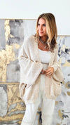 Sugar High Italian Cardigan-Ecru-150 Cardigans/Layers-Italianissimo-Coastal Bloom Boutique, find the trendiest versions of the popular styles and looks Located in Indialantic, FL