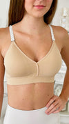 Strap Situation Bra - Nude W Pearl Lace Plunge-220 Intimates-Strap-its-Coastal Bloom Boutique, find the trendiest versions of the popular styles and looks Located in Indialantic, FL