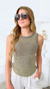 Purely Washed Top - Mocha Grey-100 Sleeveless Tops-Zenana-Coastal Bloom Boutique, find the trendiest versions of the popular styles and looks Located in Indialantic, FL