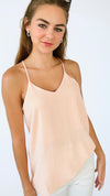 Everyday V-Neck Cami Top - Light Peach-100 Sleeveless Tops-Zenana-Coastal Bloom Boutique, find the trendiest versions of the popular styles and looks Located in Indialantic, FL