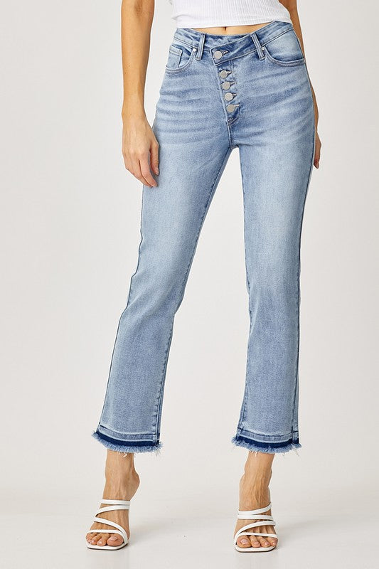 Button Down Straight Jean-190 Denim-Risen-Coastal Bloom Boutique, find the trendiest versions of the popular styles and looks Located in Indialantic, FL