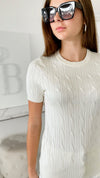 Madison Textured Top - Ivory-110 Short Sleeve Tops-Cielo-Coastal Bloom Boutique, find the trendiest versions of the popular styles and looks Located in Indialantic, FL
