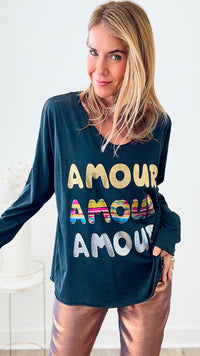 Amour Elegance Italian Sweater - Black-140 Sweaters-Germany-Coastal Bloom Boutique, find the trendiest versions of the popular styles and looks Located in Indialantic, FL