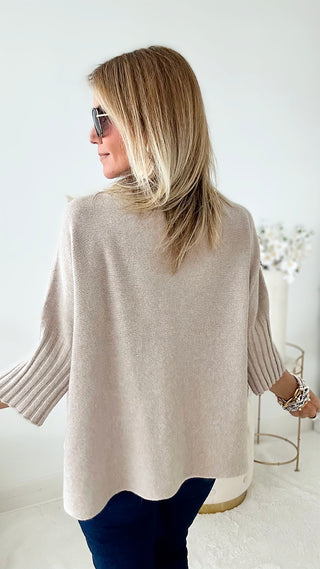 Break Free Italian Sweater Top - Sand-140 Sweaters-Italianissimo-Coastal Bloom Boutique, find the trendiest versions of the popular styles and looks Located in Indialantic, FL