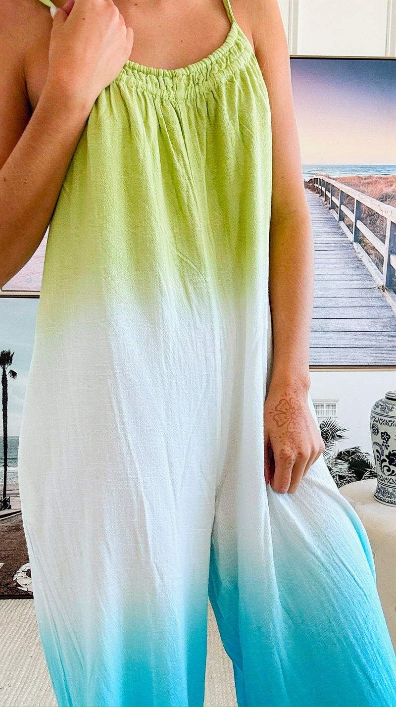 Ombre Wide Leg Jumpsuit-200 dresses/jumpsuits/rompers-Very J-Coastal Bloom Boutique, find the trendiest versions of the popular styles and looks Located in Indialantic, FL