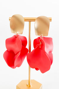 Dangle Petal Earrings - Coral-230 Jewelry-Golden Stella-Coastal Bloom Boutique, find the trendiest versions of the popular styles and looks Located in Indialantic, FL