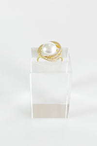 Sterling Silver Triple CZ Halo Pearl Ring-230 Jewelry-NYC-Coastal Bloom Boutique, find the trendiest versions of the popular styles and looks Located in Indialantic, FL