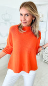 Break Free Italian Sweater Top - Orange-140 Sweaters-Italianissimo-Coastal Bloom Boutique, find the trendiest versions of the popular styles and looks Located in Indialantic, FL